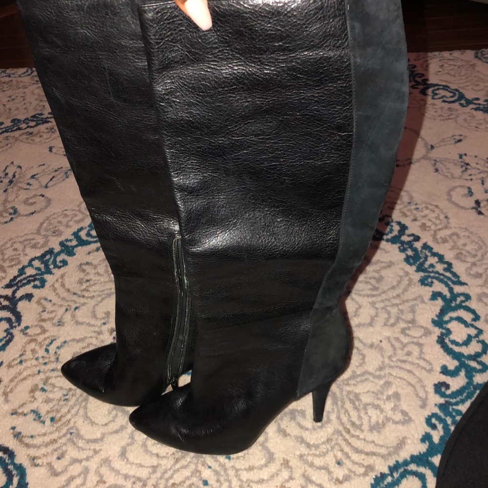 Jessica Simpson Black Suede/Leather Knee Boots